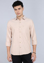 WROGN Men Solid Casual Beige Shirt