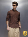 WROGN Men Solid Casual Brown Shirt