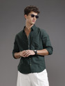 WROGN Men Solid Casual Green Shirt