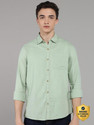 WROGN Men Solid Casual Green Shirt