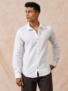 WROGN Men Solid Casual White Shirt