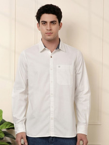 WROGN Men Solid Casual White Shirt