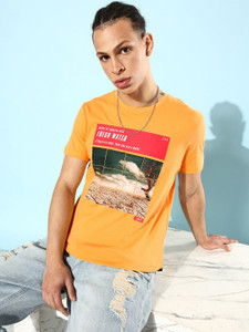 WROGN Men Solid Crew Neck Pure Cotton