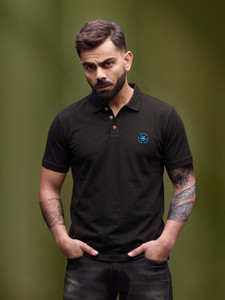 WROGN Men Solid Polo Neck Pure Cotton