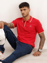 WROGN Men Solid Polo Neck Pure Cotton