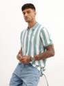 WROGN Men Striped Polo Neck Pure Cotton
