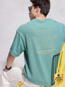 WROGN Printed Men Round Neck Green T-Shirt