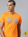 WROGN Printed Men Round Neck Orange T-Shirt
