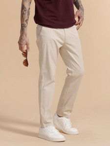 WROGN Slim Fit Men Beige Trousers