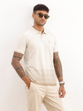 WROGN Solid Men Polo Neck Beige T-Shirt