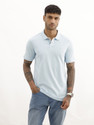 WROGN Solid Men Polo Neck Blue T-Shirt