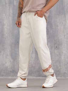 WROGN Solid Men White Track Pants