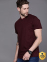 WROGN Striped Men Round Neck Maroon T-Shirt