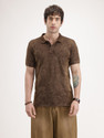 WROGN Washed Men Polo Neck Brown T-Shirt