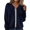WROLEM Women39s Zip Up Cardigan Sweater Cable