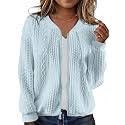 WROLEM Women39s Zip Up Cardigan Sweater Cable