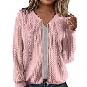 WROLEM Women39s Zip Up Cardigan Sweater Cable
