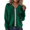 WROLEM Women39s Zip Up Cardigan Sweater Cable