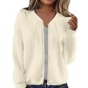 WROLEM Women39s Zip Up Cardigan Sweater Cable