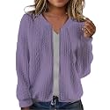 WROLEM Women39s Zip Up Cardigan Sweater Cable