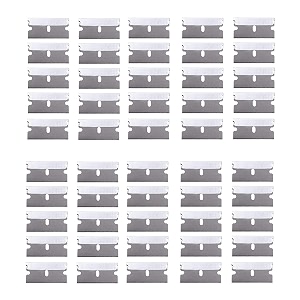 50 pcs carbon steel razor blades for safety titan scraper single edged steel scraper blades remove decalsstickersadhesive labelclean glass