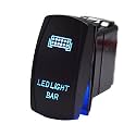 Wsays LED Light Bar Rocker Switch 5 Pin 20A 12V Blue Backlit Compatible with Polaris Ranger RZR XP Turbo Fit Can Am Commander Maverick X3 UTV
