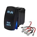Wsays Universal Rocker Switch Rear Light Blue Laser 5Pin 20A 12V Compatible with ATV UTV RZR Ranger Commander Maverick X3 SUV Truck