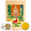 WT WEETEE Turmeric Ginger Green Tea Bags 100ct, Honey Flavored, Caffeinated