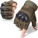 WTACTFUL Tactical Fingerless Gloves Men Women, Breathable Anti-Slip