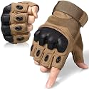 WTACTFUL Tactical Fingerless Gloves Men Women, Breathable Anti-Slip
