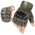 WTACTFUL Tactical Fingerless Gloves Men Women, Breathable Anti-Slip