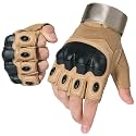 WTACTFUL Tactical Fingerless Gloves Men Women, Breathable Anti-Slip
