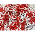 WTH"S" Hook Plastic Barrier Safety Cone Chain (Red and White, 10 meter
