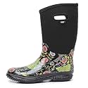 WTW Mid Calf Rain Boots for Women - Waterproof Insulated Neoprene Mud Boots Outdoor Hunting Garden Boots