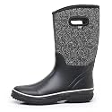 WTW Mid Calf Rain Boots for Women - Waterproof Insulated Neoprene Mud Boots Outdoor Hunting Garden Boots