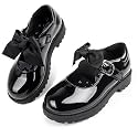 Wulubaba Girls School Shoes, Bow Mary Jane Dress Shoes