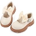 Wulubaba Girls School Shoes, Bow Mary Jane Dress Shoes