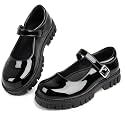 Wulubaba Girls School Shoes, Bow Mary Jane Dress Shoes