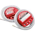 WUWEOT 2 Pack Lockout Tagout Cable Lock, 10ft Adjustable Loto Steel Cable, 4 Key Hole Lockout Tag Out Cable Lock with Vinyl Coated for Out of Service, Repair Management, OSHA Compliant