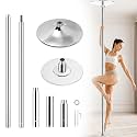 WUXIN H&P Pole Dance Pole for Home - Professional 45mm Spinning Static Dancing Pole, No Ceiling Damage, Height Adjustable, Portable Removable Fitness Pole for Exercise Club Party Pub