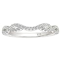Wuziwen 925 Sterling Silver Twisted Eternity Ring Wedding Bands for Women