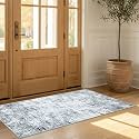 Wyatt &amp; Ash Dream Mink Printed Chenille 2 Piece Set 24"x72" Accent Rug &amp; 24"x48"Runner Rug Jayden Grey
