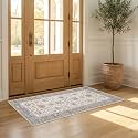 Wyatt &amp; Ash Dream Mink Printed Chenille 3' x 5' Accent Rug Dalileh Neutral