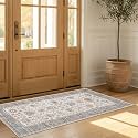 Wyatt &amp; Ash Dream Mink Printed Chenille 2 Piece Set 24"x72" Accent Rug &amp; 24"x48"Runner Rug Dalileh Neutral