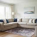 Wyatt &amp; Ash Dream Mink Printed Chenille 7'10" x 10' Area Rug Aliyeh Navy