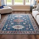 Wyatt &amp; Ash Dream Mink Washable Billie Navy/Red Medallion 6' 6" x 9' 6"