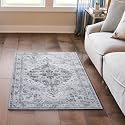 Wyatt &amp; Ash Dream Mink Washable Geraldine Grey Geometric 3' x 5' Accent