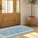 Wyatt &amp; Ash Dream Mink Washable Chenille 24"x48" Accent Rug Finley Blue