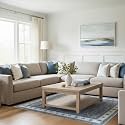 Wyatt &amp; Ash Dream Mink Washable Chenille 5'3" x 7'5" Area Rug Finley Blue