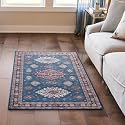 Wyatt &amp; Ash Dream Mink Washable Billie Navy/Red Medallion 3' x 5' Accent
